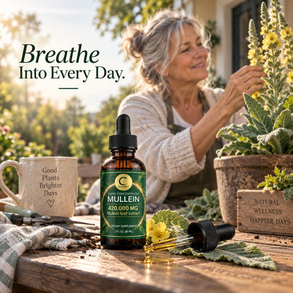 Mullein Drops for Lungs - Mullein Leaf Extract for Lung Detox & Cleanse, Support for Respiratory, Immune, Digestive System 60ML